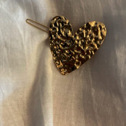 Barrette coeur doré