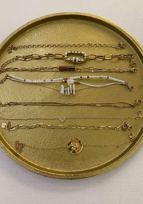 Bracelet 3 tours, en perles noir et doré - Shop by Clo