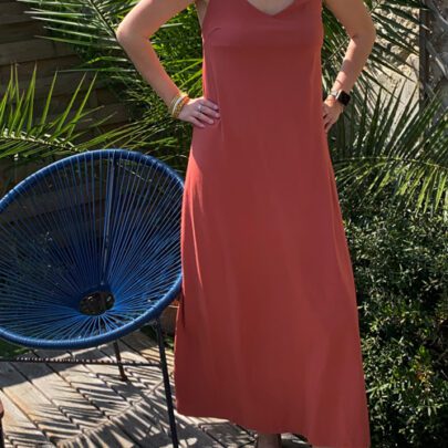 Robe longue dos croisé