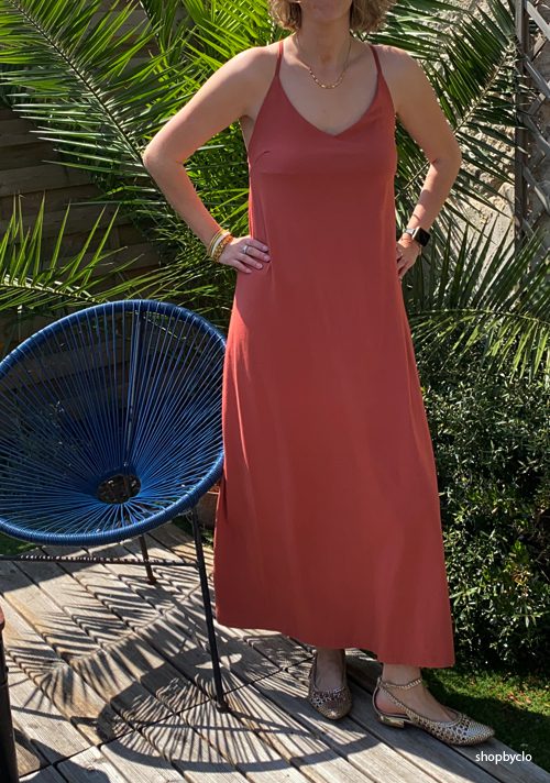 Robe longue dos croisé