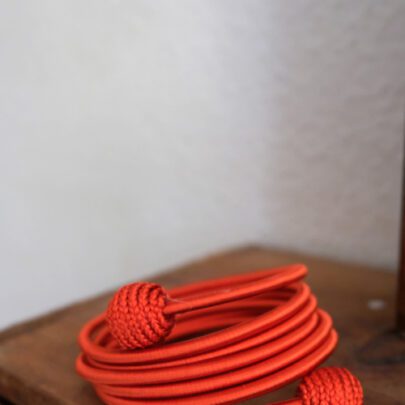 Bracelet spiral soie Orange vif