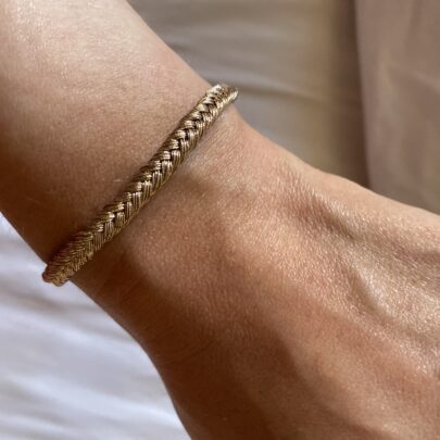 Bracelet tressée en soie rose gold