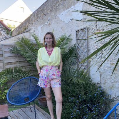 Short taille haute imprimé