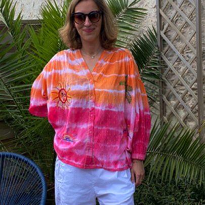 Chemise Tie and Dye Orange et Rose The Corner