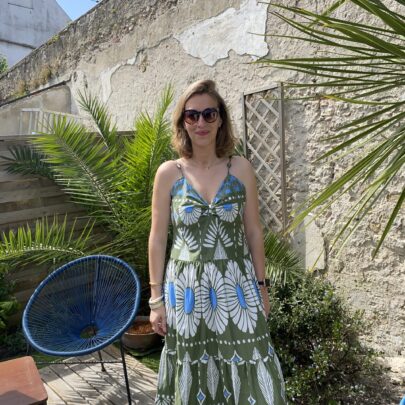 Robe longue à motifs kaki Johanna Paris