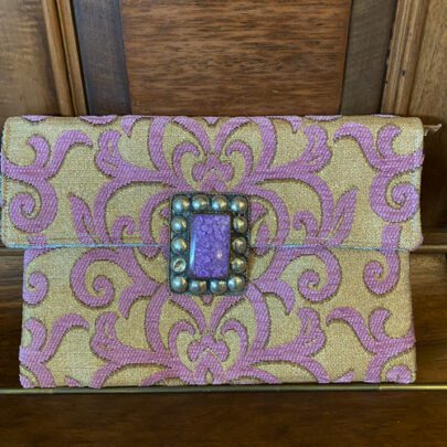 Pochette berbère arabesques mauve