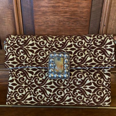 Pochette berbère marron et doré