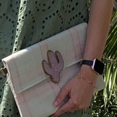 Pochette berbère rose pastel