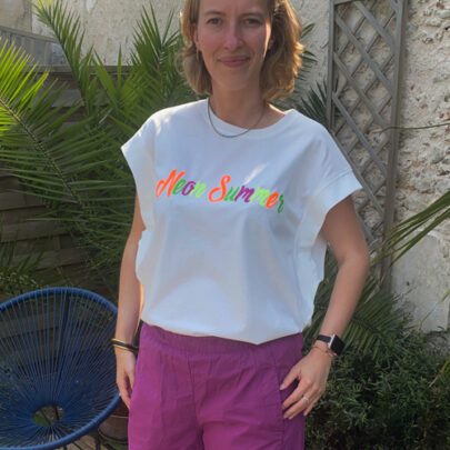 T-shirt brodé Néon Summer The Corner