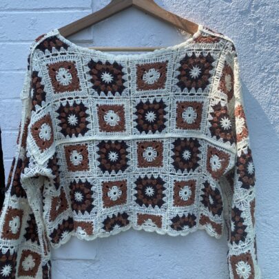 Top en crochet chocolat