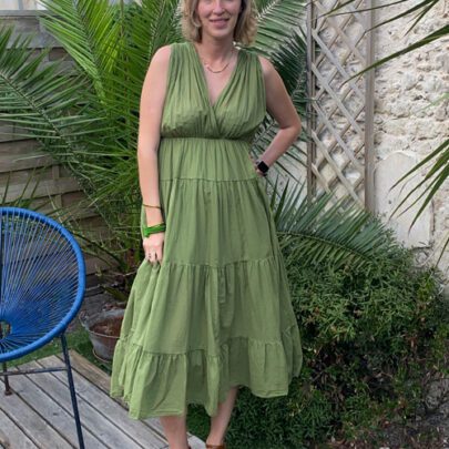 Robe longue olive Johanna Paris