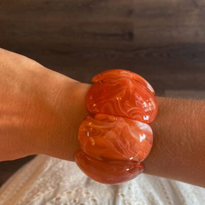 Bracelet manchette élastique résine