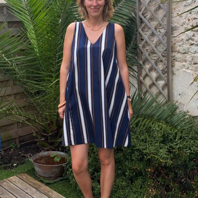 Robe courte rayures trapeze Johanna Paris