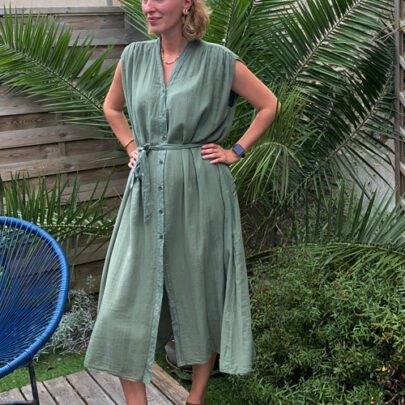 Robe longue voile de coton