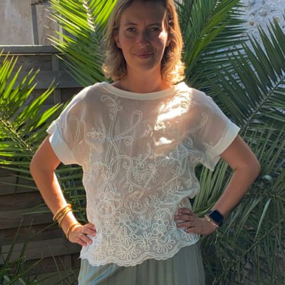 T-shirt blanc brodé Johanna Paris