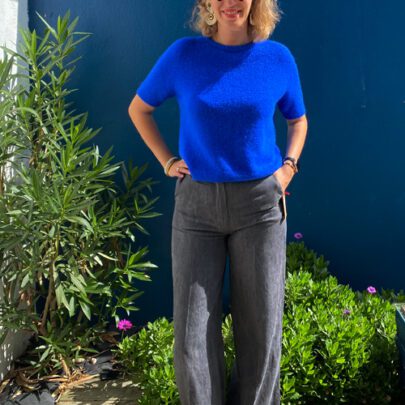 Pantalon large à plis gris - Johanna Paris
