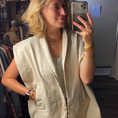 Veste sans manches coton oversize - Johanna Paris