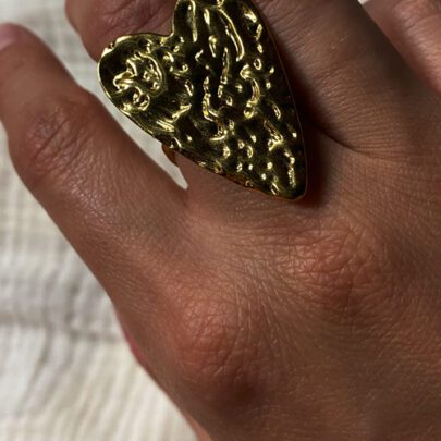 Bague coeur martelé