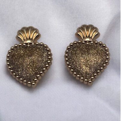 Bijoux de bouton Ex voto à paillettes or