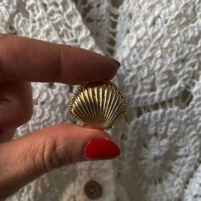 Bijoux de bouton Coquillage doré