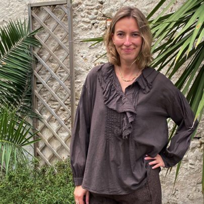 Blouse Col à volants effilochés Johanna Paris