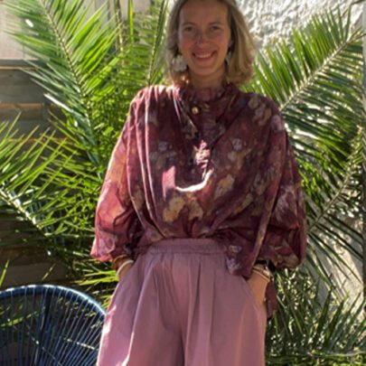 Blouse imprimé bouton bijoux Johanna Paris