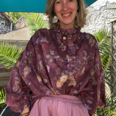 Blouse imprimé bouton bijoux Johanna Paris