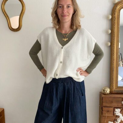 Gilet manches courtes oversize Bridget - Blanc