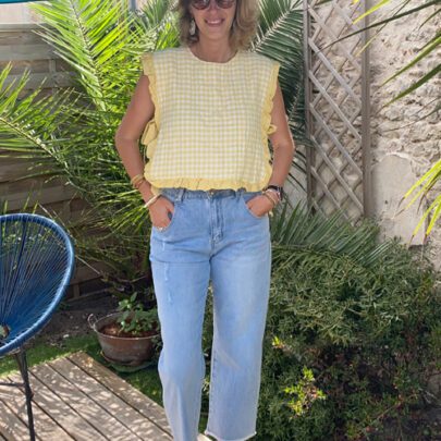 Jean boyfriend patch coeur brodé