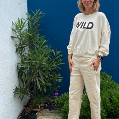 Sweat WILD paillettes - Kaki WILD rose