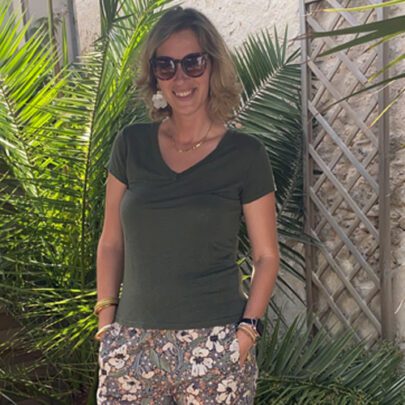 T-shirt col V en lin - Johanna Paris