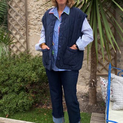 Veste matelassée oversize marine - Johanna Paris