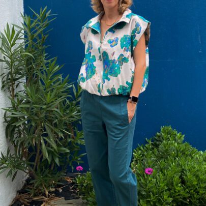 Veste à motifs verts oversize