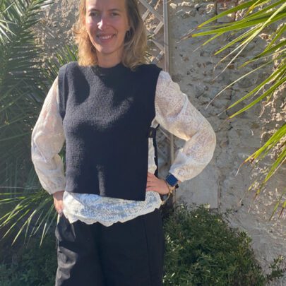 Pull sans manches 2 en 1 et blouse