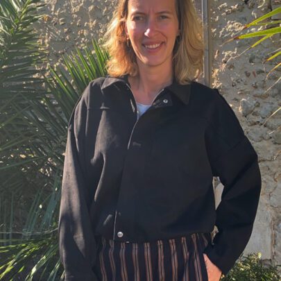 Blouson noir en suédine