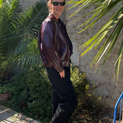 Blouson bomber similicuir bordeaux