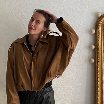 Blouson en suédine camel