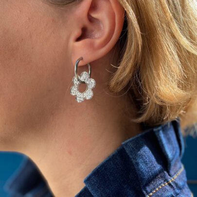 Boucles d'oreilles créoles fleurs