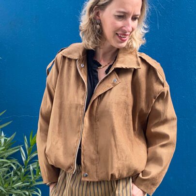 Blouson en suédine camel
