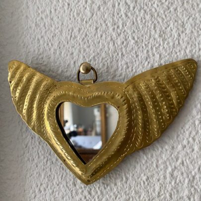 Miroir ex-voto coeur ailes