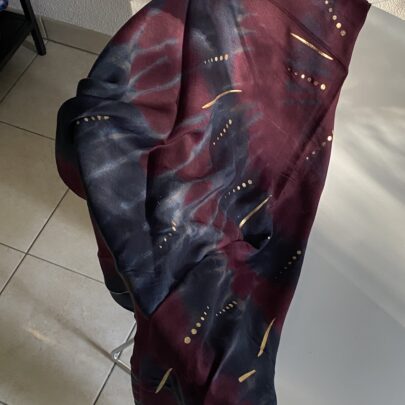 Foulard tie and dye marine bordeaux