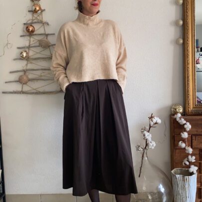 Pull col cheminée beige Johanna Paris