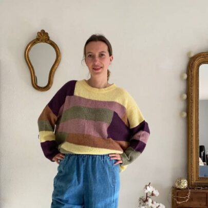 Pull large graphique violet - Johanna Paris