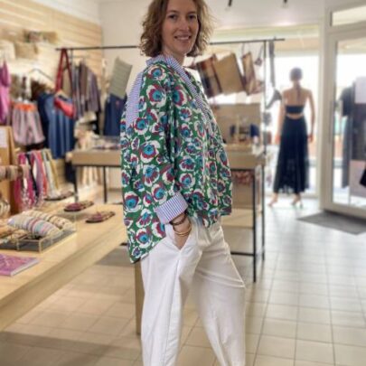 Blouse verte à fleurs The Corner