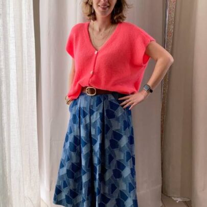 Jupe jean effet patchwork Johanna Paris