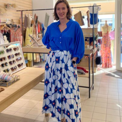 Jupe longue tie and dye bleu