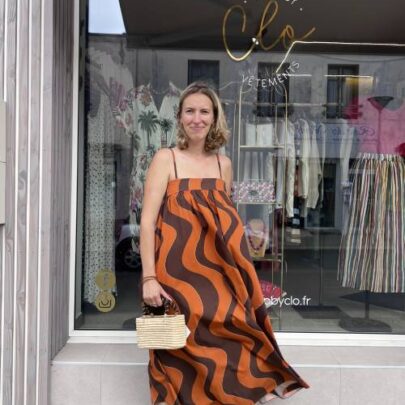 Robe fines bretelles terracotta Johanna Paris