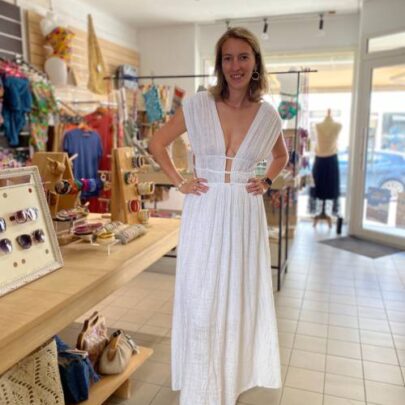 Robe longue dos nu blanche