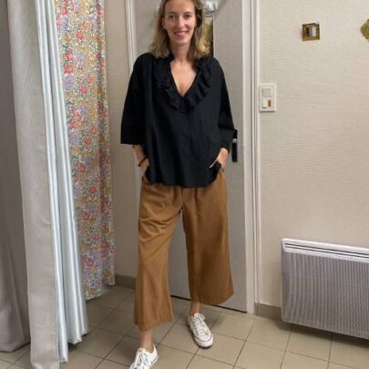 Blouse col volant manches 3/4 - Johanna Paris