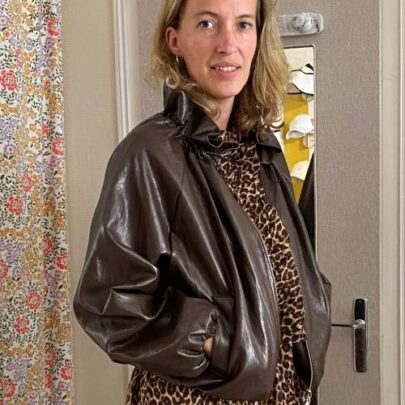 Blouson effet cuir chocolat - Johanna Paris